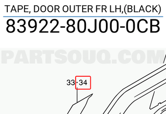Suzuki 8392280J000CB TAPE, DOOR OUTER FR LH,(BLACK)