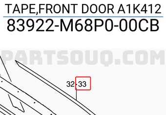 Suzuki 83922M68P000CB TAPE,FRONT DOOR A1K412