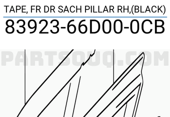 Suzuki 8392366D000CB TAPE, FR DR SACH PILLAR RH,(BLACK)