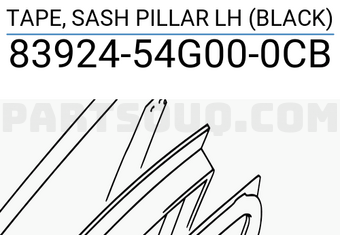 Suzuki 8392454G000CB TAPE, SASH PILLAR LH (BLACK)