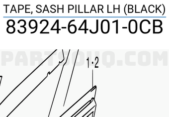 Suzuki 8392464J010CB TAPE, SASH PILLAR LH (BLACK)