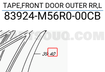 Suzuki 83924M56R000CB TAPE,FRONT DOOR OUTER RR,L