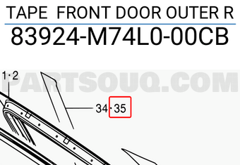 Suzuki 83924M74L000CB TAPE FRONT DOOR OUTER R