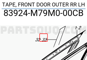 Suzuki 83924M79M000CB TAPE, FRONT DOOR OUTER RR LH