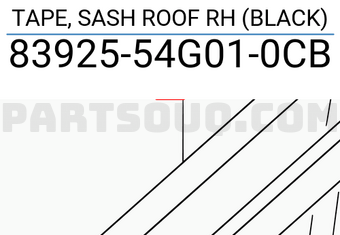Suzuki 8392554G010CB TAPE, SASH ROOF RH (BLACK)