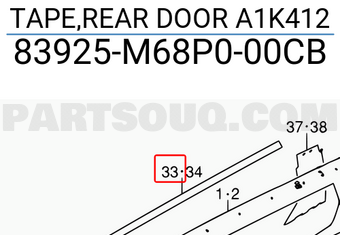 Suzuki 83925M68P000CB TAPE,REAR DOOR A1K412