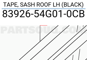 Suzuki 8392654G010CB TAPE, SASH ROOF LH (BLACK)