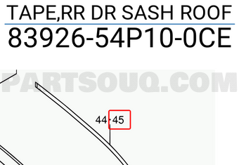Suzuki 8392654P100CE TAPE,RR DR SASH ROOF