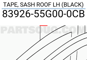 Suzuki 8392655G000CB TAPE, SASH ROOF LH (BLACK)