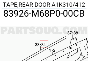 Suzuki 83926M68P000CB TAPE,REAR DOOR A1K310/412