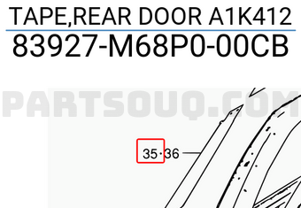 Suzuki 83927M68P000CB TAPE,REAR DOOR A1K412