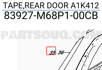 Suzuki 83927M68P100CB TAPE,REAR DOOR A1K412