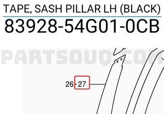 Suzuki 8392854G010CB TAPE, SASH PILLAR LH (BLACK)