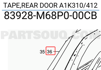 Suzuki 83928M68P000CB TAPE,REAR DOOR A1K310/412
