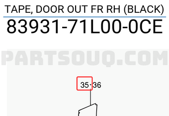 Suzuki 8393171L000CE TAPE, DOOR OUT FR RH (BLACK)