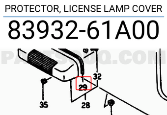 Suzuki 8393261A00 PROTECTOR, LICENSE LAMP COVER