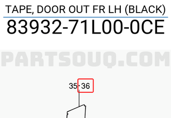 Suzuki 8393271L000CE TAPE, DOOR OUT FR LH (BLACK)