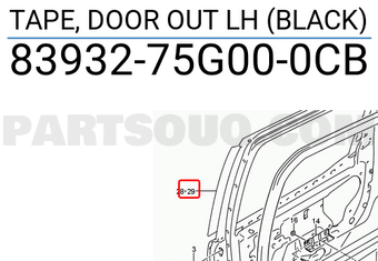 Suzuki 8393275G000CB TAPE, DOOR OUT LH (BLACK)