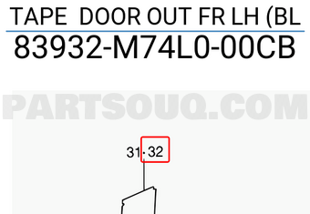 Suzuki 83932M74L000CB TAPE DOOR OUT FR LH (BL