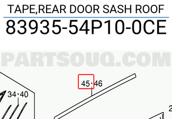 Suzuki 8393554P100CE TAPE,REAR DOOR SASH ROOF