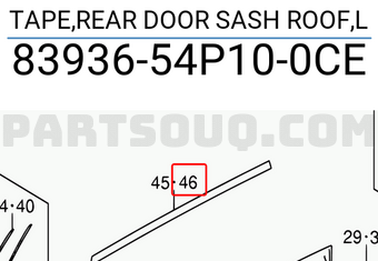 Suzuki 8393654P100CE TAPE,REAR DOOR SASH ROOF,L