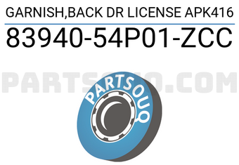 Suzuki 8394054P01ZCC GARNISH,BACK DR LICENSE APK416