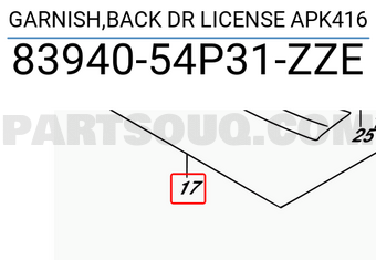 Suzuki 8394054P31ZZE GARNISH,BACK DR LICENSE APK416