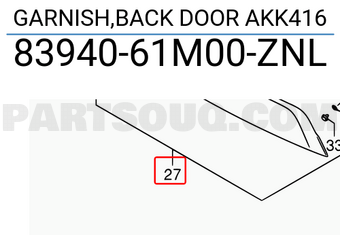Suzuki 8394061M00ZNL GARNISH,BACK DOOR AKK416