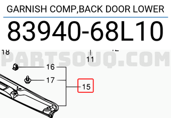 Suzuki 8394068L10 GARNISH COMP,BACK DOOR LOWER