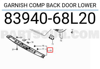 Suzuki 8394068L20 GARNISH COMP BACK DOOR LOWER