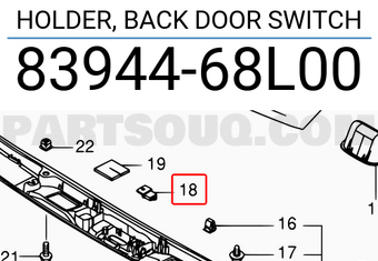Suzuki 8394468L00 HOLDER, BACK DOOR SWITCH