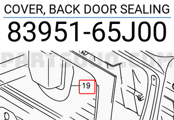 Suzuki 8395165J00 COVER, BACK DOOR SEALING