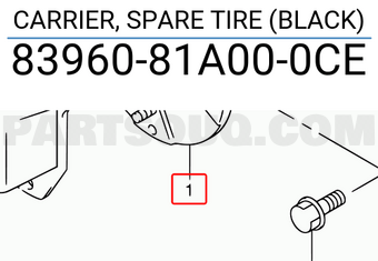 Suzuki 8396081A000CE CARRIER, SPARE TIRE (BLACK)