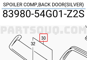Suzuki 8398054G01Z2S SPOILER COMP,BACK DOOR(SILVER)
