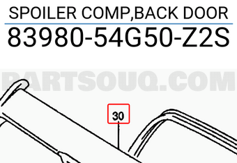 Suzuki 8398054G50Z2S SPOILER COMP,BACK DOOR