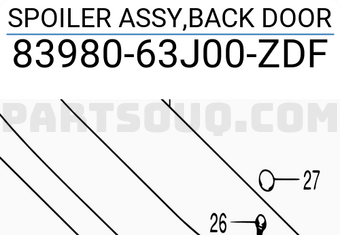 Suzuki 8398063J00ZDF SPOILER ASSY,BACK DOOR