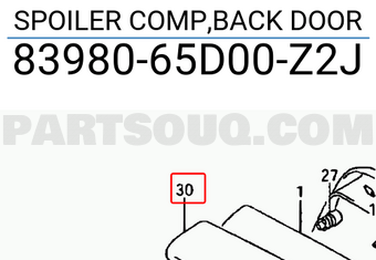 Suzuki 8398065D00Z2J SPOILER COMP,BACK DOOR