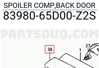 Suzuki 8398065D00Z2S SPOILER COMP,BACK DOOR