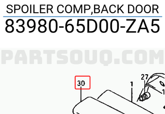 Suzuki 8398065D00ZA5 SPOILER COMP,BACK DOOR