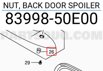 Suzuki 8399850E00 NUT, BACK DOOR SPOILER