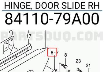 Suzuki 8411079A00 HINGE, DOOR SLIDE RH