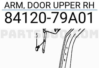 Suzuki 8412079A01 ARM, DOOR UPPER RH