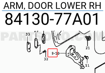 Suzuki 8413077A01 ARM, DOOR LOWER RH