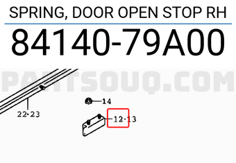 Suzuki 8414079A00 SPRING, DOOR OPEN STOP RH