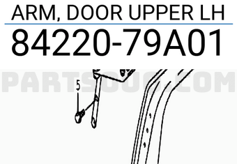 Suzuki 8422079A01 ARM, DOOR UPPER LH