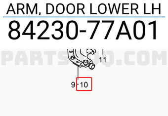 Suzuki 8423077A01 ARM, DOOR LOWER LH