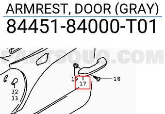 Suzuki 8445184000T01 ARMREST, DOOR (GRAY)