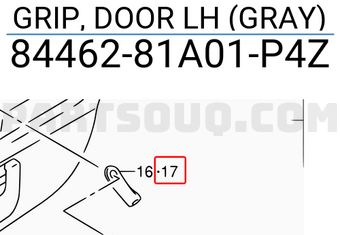 Suzuki 8446281A01P4Z GRIP, DOOR LH (GRAY)