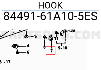 Suzuki 8449161A105ES HOOK