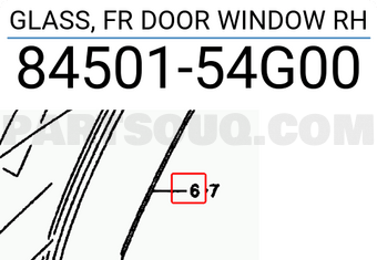 Suzuki 8450154G00 GLASS, FR DOOR WINDOW RH